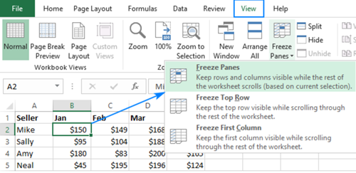 Freezing Rows and Columns In Excel