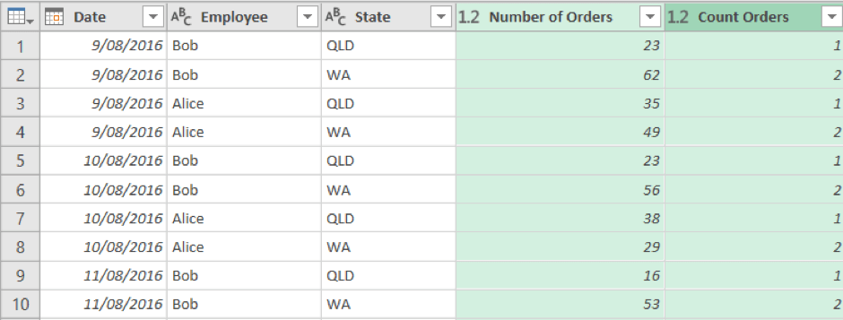 Power Query count