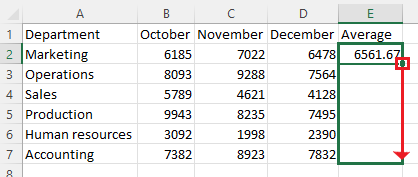 excel autofill