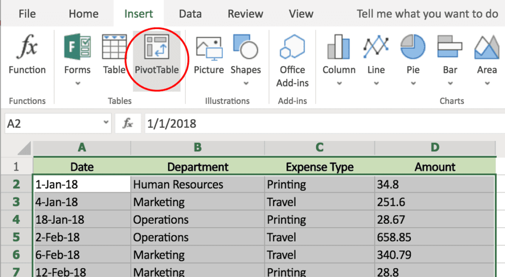 How to create Pivot Tables in Excel Nexacu